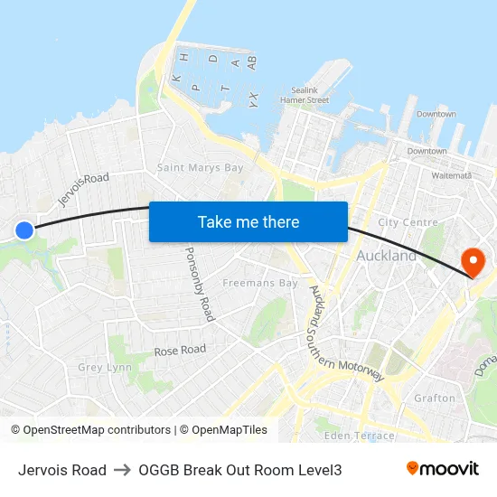 Jervois Road to OGGB Break Out Room Level3 map