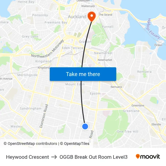 Heywood Crescent to OGGB Break Out Room Level3 map