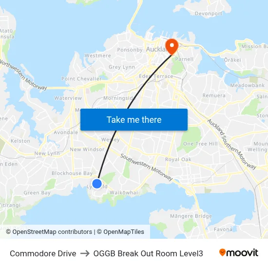 Commodore Drive to OGGB Break Out Room Level3 map