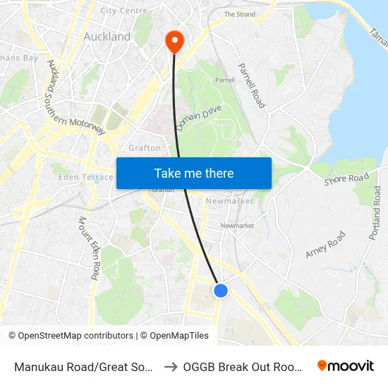 Manukau Road/Great South Road to OGGB Break Out Room Level3 map