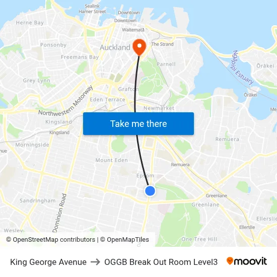 King George Avenue to OGGB Break Out Room Level3 map