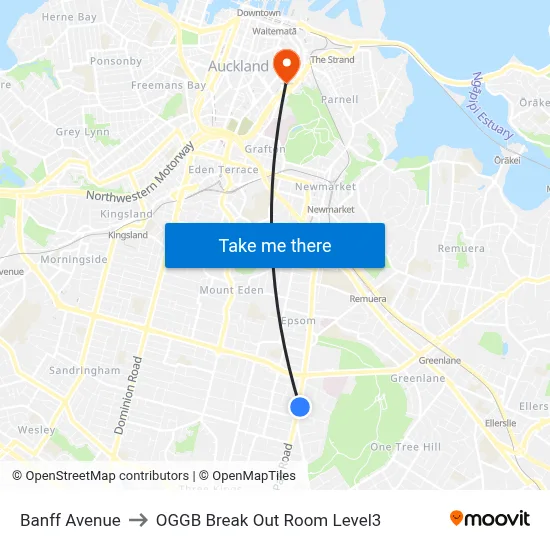 Banff Avenue to OGGB Break Out Room Level3 map