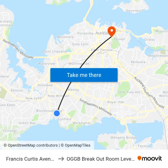 Francis Curtis Avenue to OGGB Break Out Room Level3 map