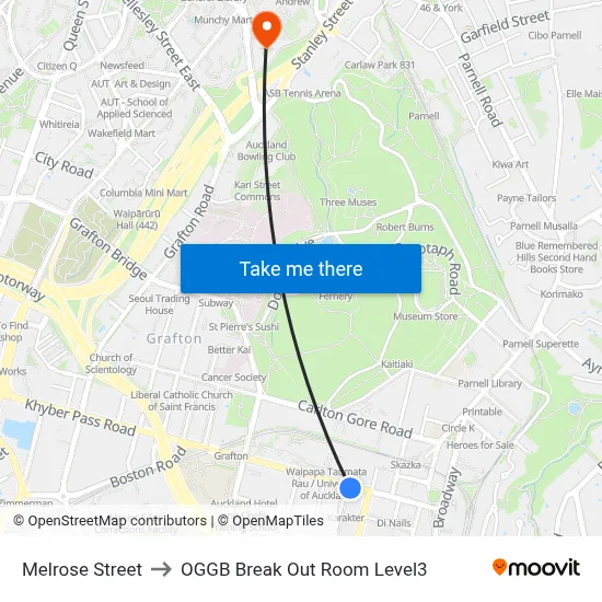 Melrose Street to OGGB Break Out Room Level3 map