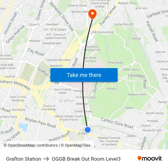 Grafton Station to OGGB Break Out Room Level3 map