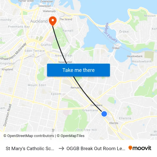St Mary's Catholic School to OGGB Break Out Room Level3 map