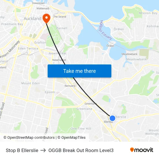 Stop B Ellerslie to OGGB Break Out Room Level3 map
