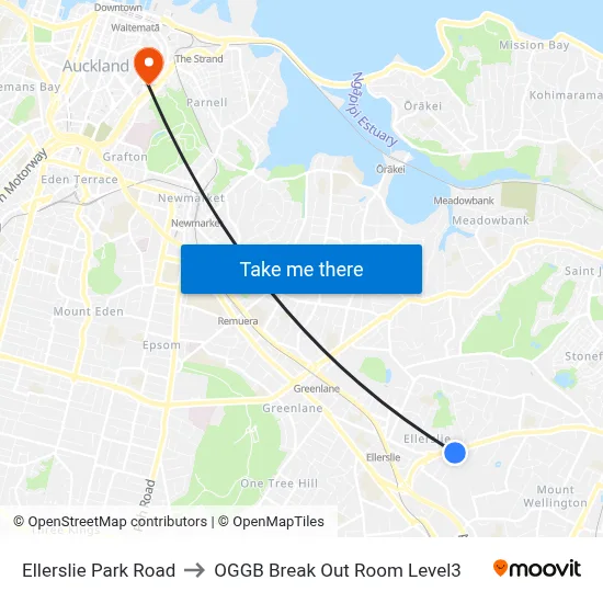 Ellerslie Park Road to OGGB Break Out Room Level3 map