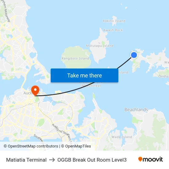 Matiatia Terminal to OGGB Break Out Room Level3 map