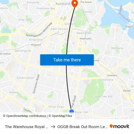The Warehouse Royal Oak to OGGB Break Out Room Level3 map