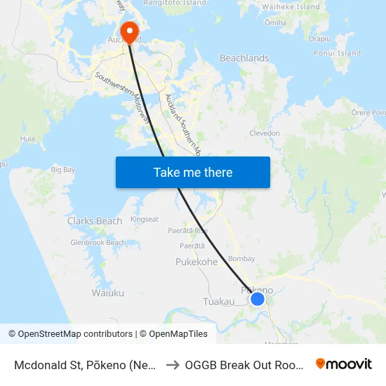 Mcdonald St, Pōkeno (Near Hynds) to OGGB Break Out Room Level3 map