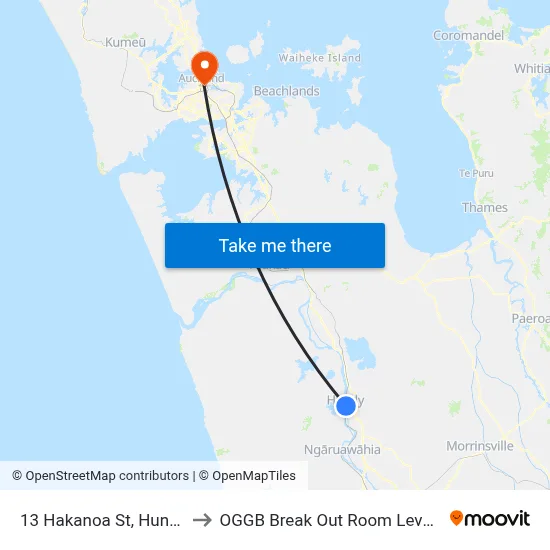 13 Hakanoa St, Huntly to OGGB Break Out Room Level3 map