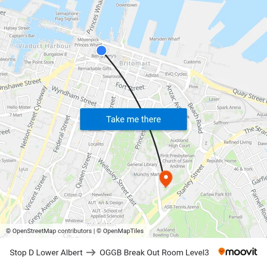 Stop D Lower Albert to OGGB Break Out Room Level3 map