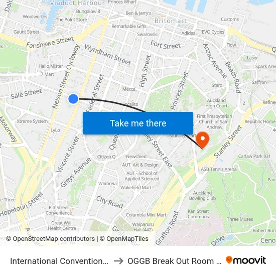 International Convention Centre to OGGB Break Out Room Level3 map