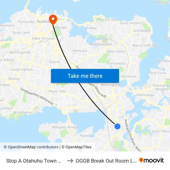 Stop A Otahuhu Town Centre to OGGB Break Out Room Level3 map