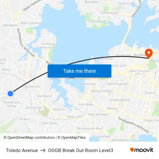 Toledo Avenue to OGGB Break Out Room Level3 map