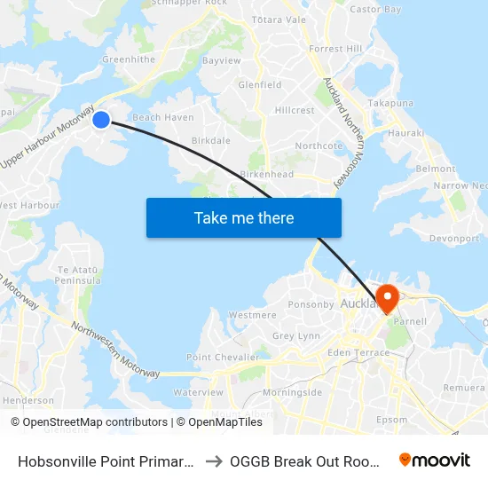 Hobsonville Point Primary School to OGGB Break Out Room Level3 map