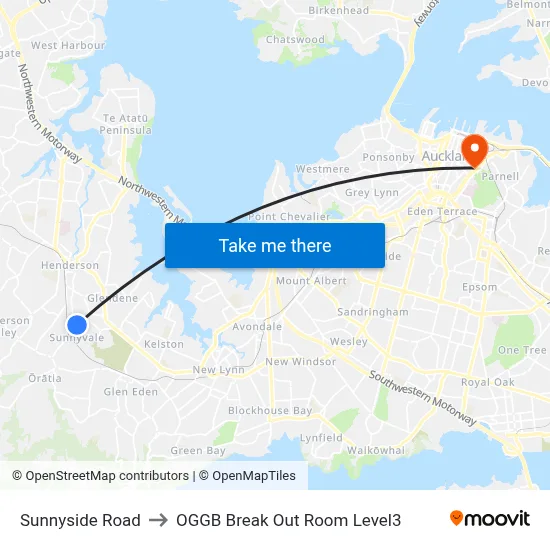 Sunnyside Road to OGGB Break Out Room Level3 map
