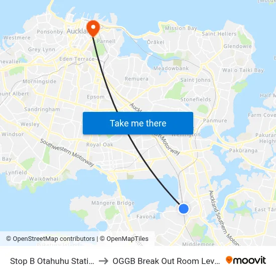 Stop B Otahuhu Station to OGGB Break Out Room Level3 map