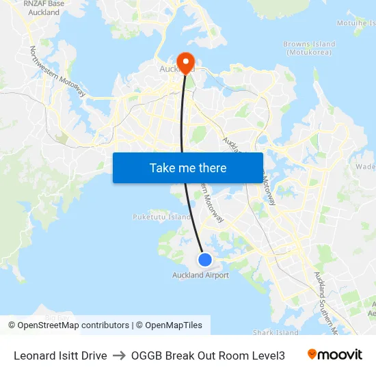 Leonard Isitt Drive to OGGB Break Out Room Level3 map