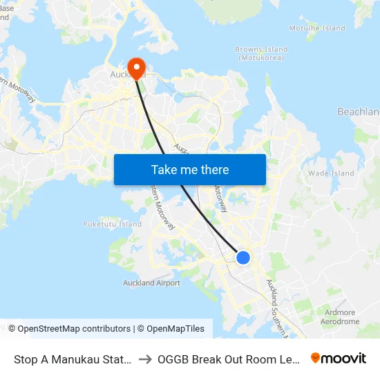 Stop A Manukau Station to OGGB Break Out Room Level3 map