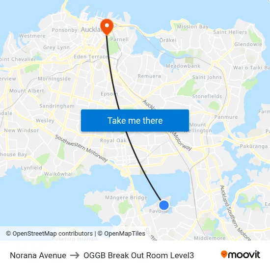 Norana Avenue to OGGB Break Out Room Level3 map