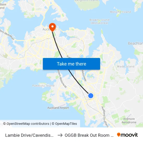 Lambie Drive/Cavendish Drive to OGGB Break Out Room Level3 map