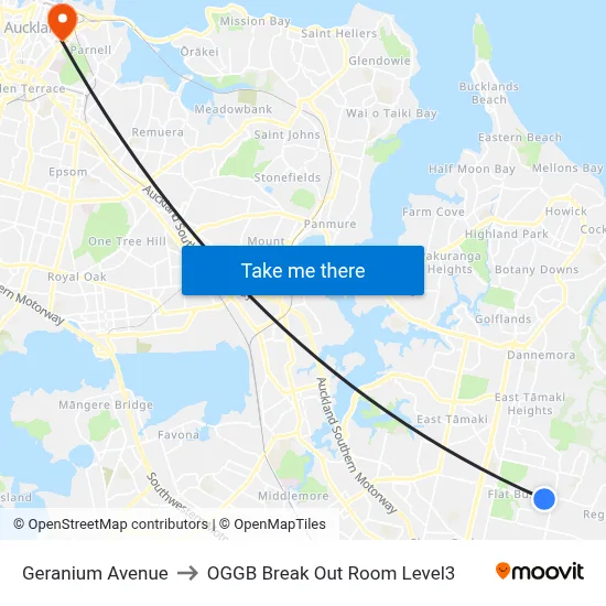 Geranium Avenue to OGGB Break Out Room Level3 map