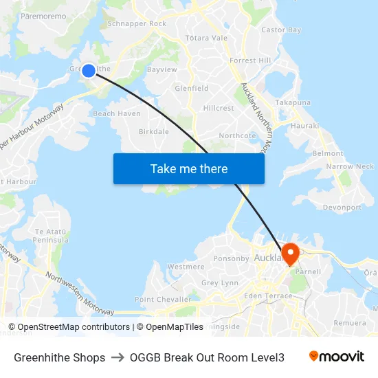 Greenhithe Shops to OGGB Break Out Room Level3 map