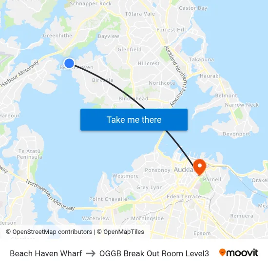 Beach Haven Wharf to OGGB Break Out Room Level3 map