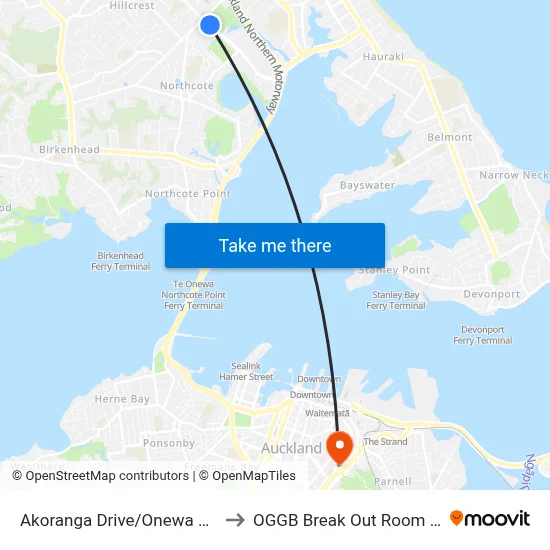 Akoranga Drive/Onewa Domain to OGGB Break Out Room Level3 map