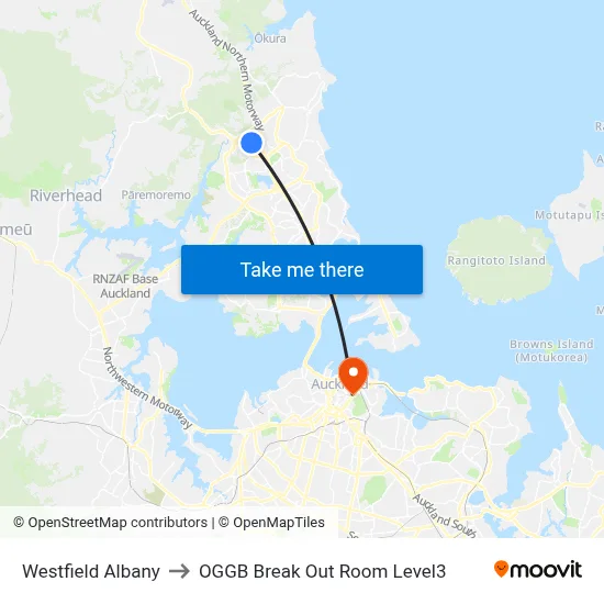 Westfield Albany to OGGB Break Out Room Level3 map