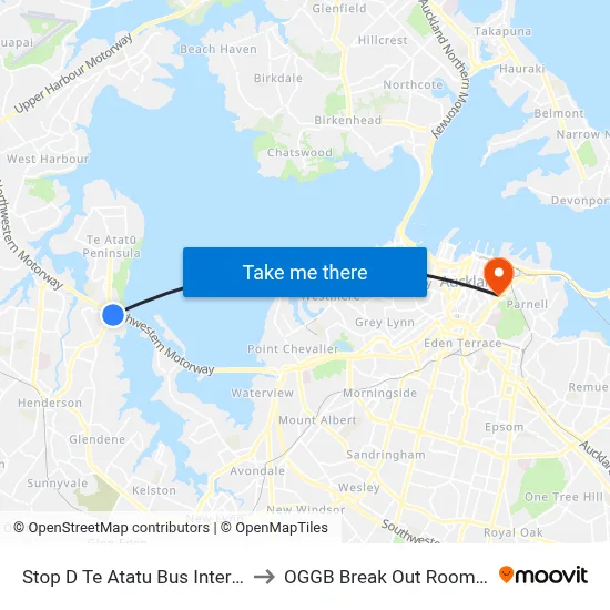 Stop D Te Atatu Bus Interchange to OGGB Break Out Room Level3 map