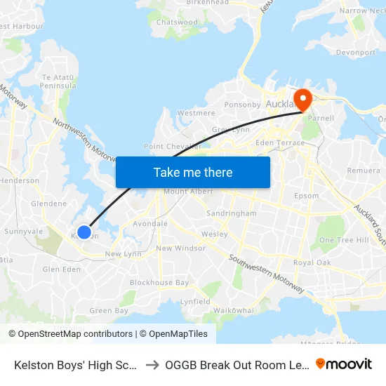 Kelston Boys' High School to OGGB Break Out Room Level3 map