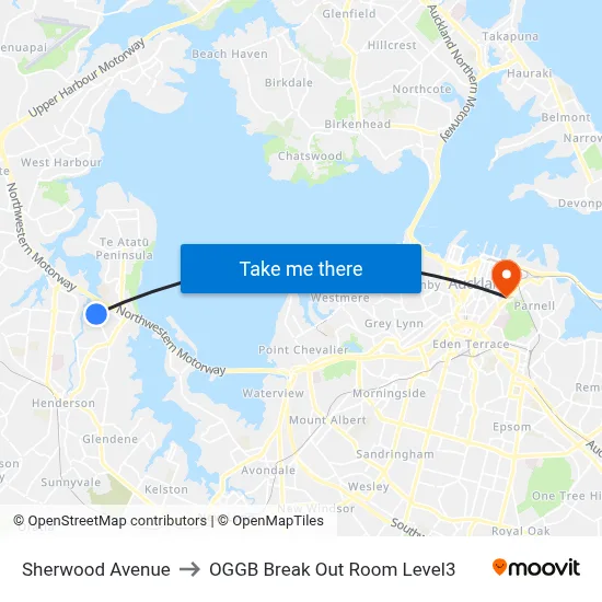 Sherwood Avenue to OGGB Break Out Room Level3 map