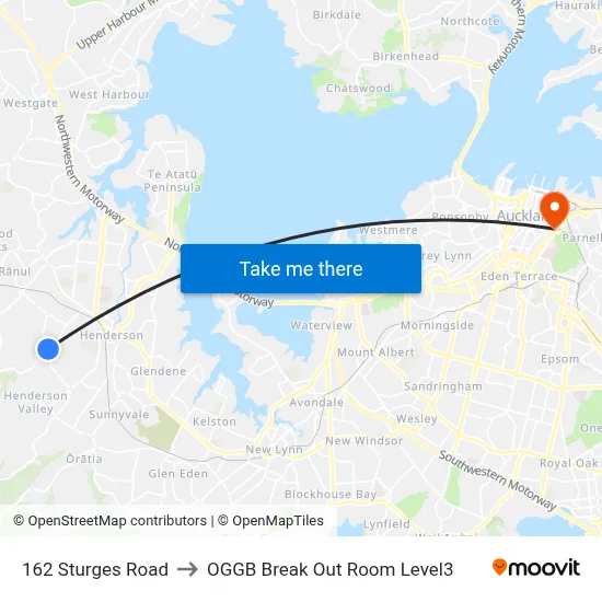 162 Sturges Road to OGGB Break Out Room Level3 map