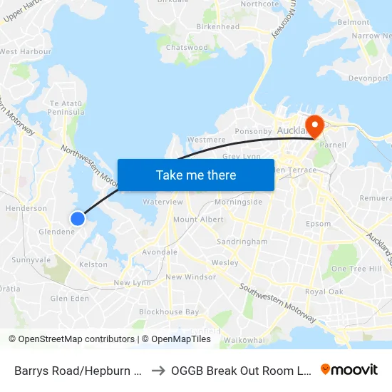 Barrys Road/Hepburn Road to OGGB Break Out Room Level3 map
