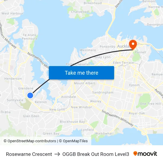 Rosewarne Crescent to OGGB Break Out Room Level3 map