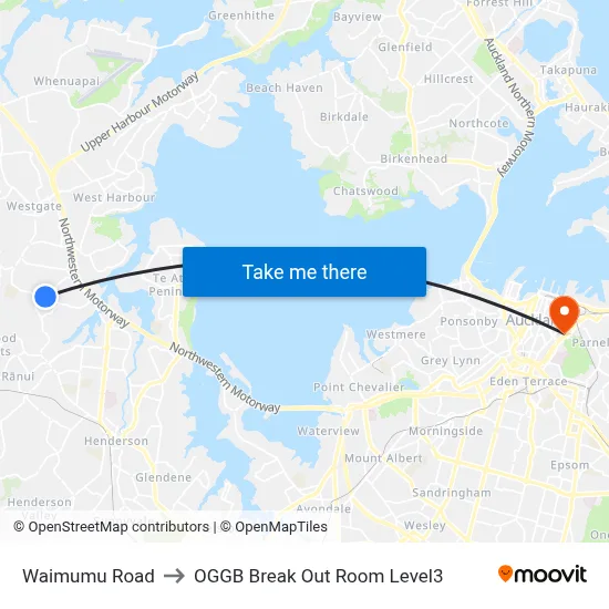 Waimumu Road to OGGB Break Out Room Level3 map