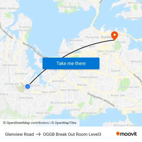 Glenview Road to OGGB Break Out Room Level3 map