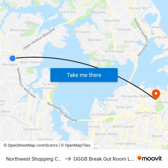 Northwest Shopping Centre to OGGB Break Out Room Level3 map