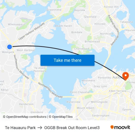 Te Hauauru Park to OGGB Break Out Room Level3 map