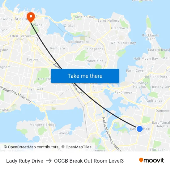Lady Ruby Drive to OGGB Break Out Room Level3 map