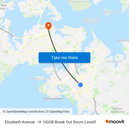 Elizabeth Avenue to OGGB Break Out Room Level3 map