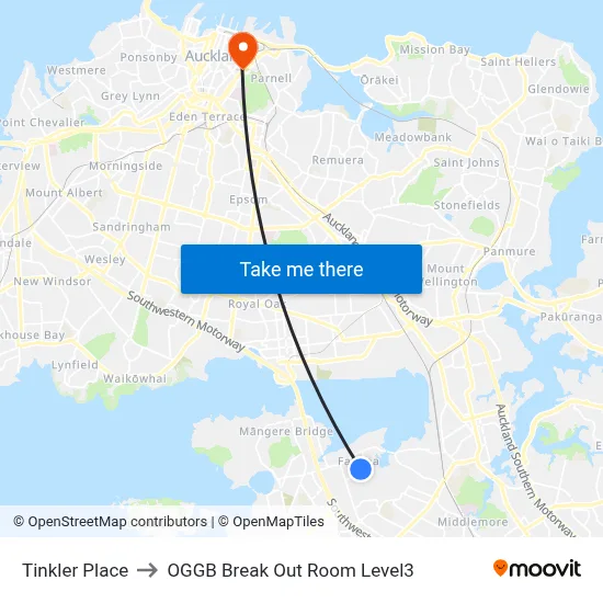 Tinkler Place to OGGB Break Out Room Level3 map