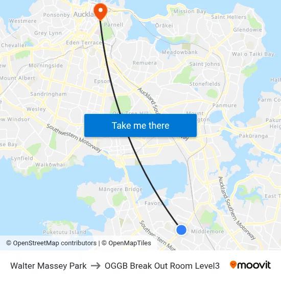 Walter Massey Park to OGGB Break Out Room Level3 map