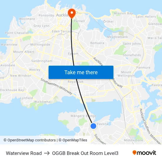 Waterview Road to OGGB Break Out Room Level3 map