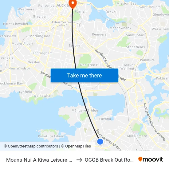 Moana-Nui-A Kiwa Leisure Centre Pools to OGGB Break Out Room Level3 map