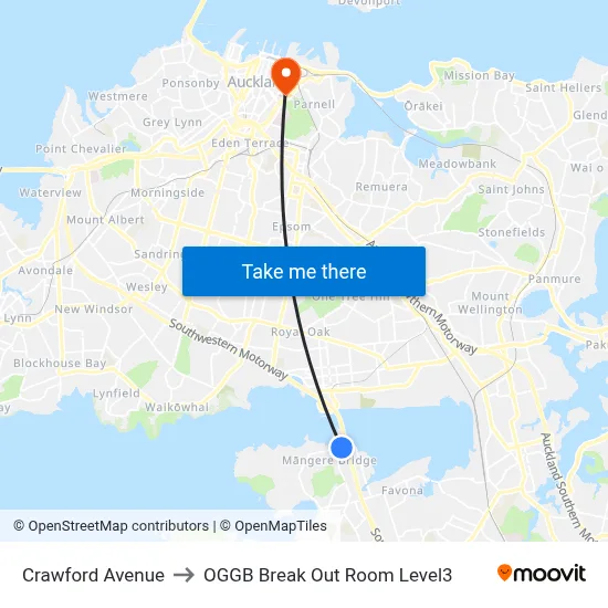Crawford Avenue to OGGB Break Out Room Level3 map