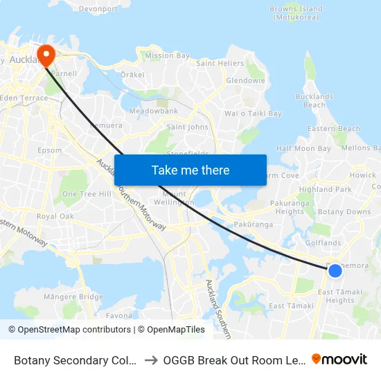 Botany Secondary College to OGGB Break Out Room Level3 map